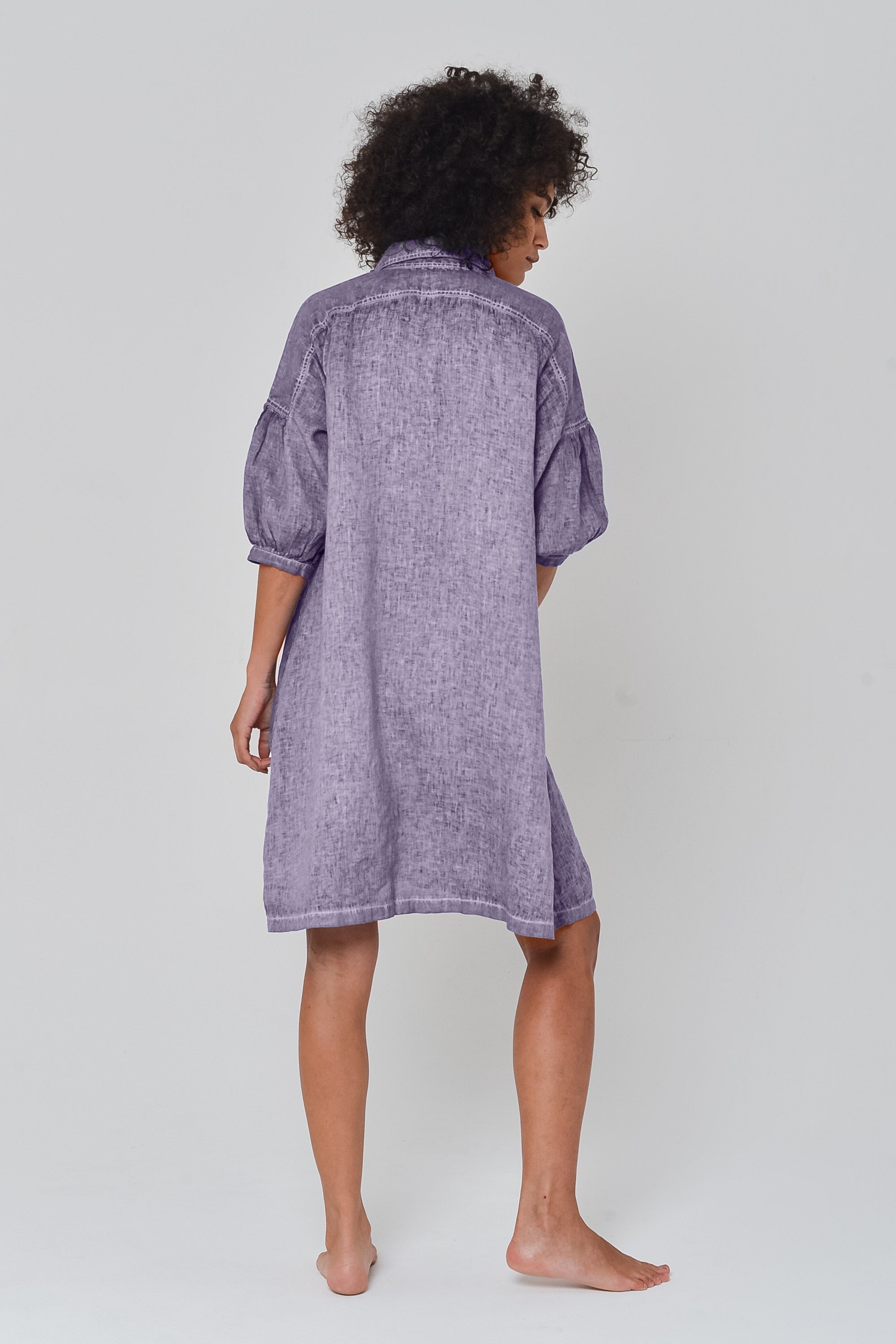 Day Off Linen Shirtdress in Mauve