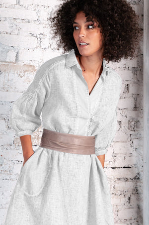 Day Off Linen Shirtdress in White