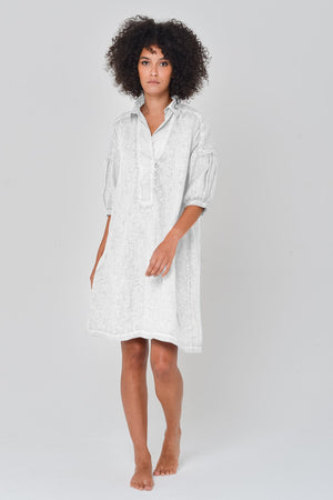 Day Off Linen Shirtdress in White