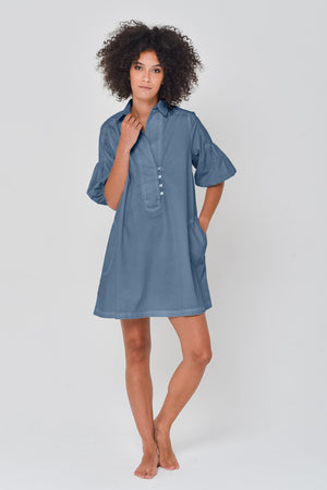 Day Off Poplin Shirtdress in Jeans