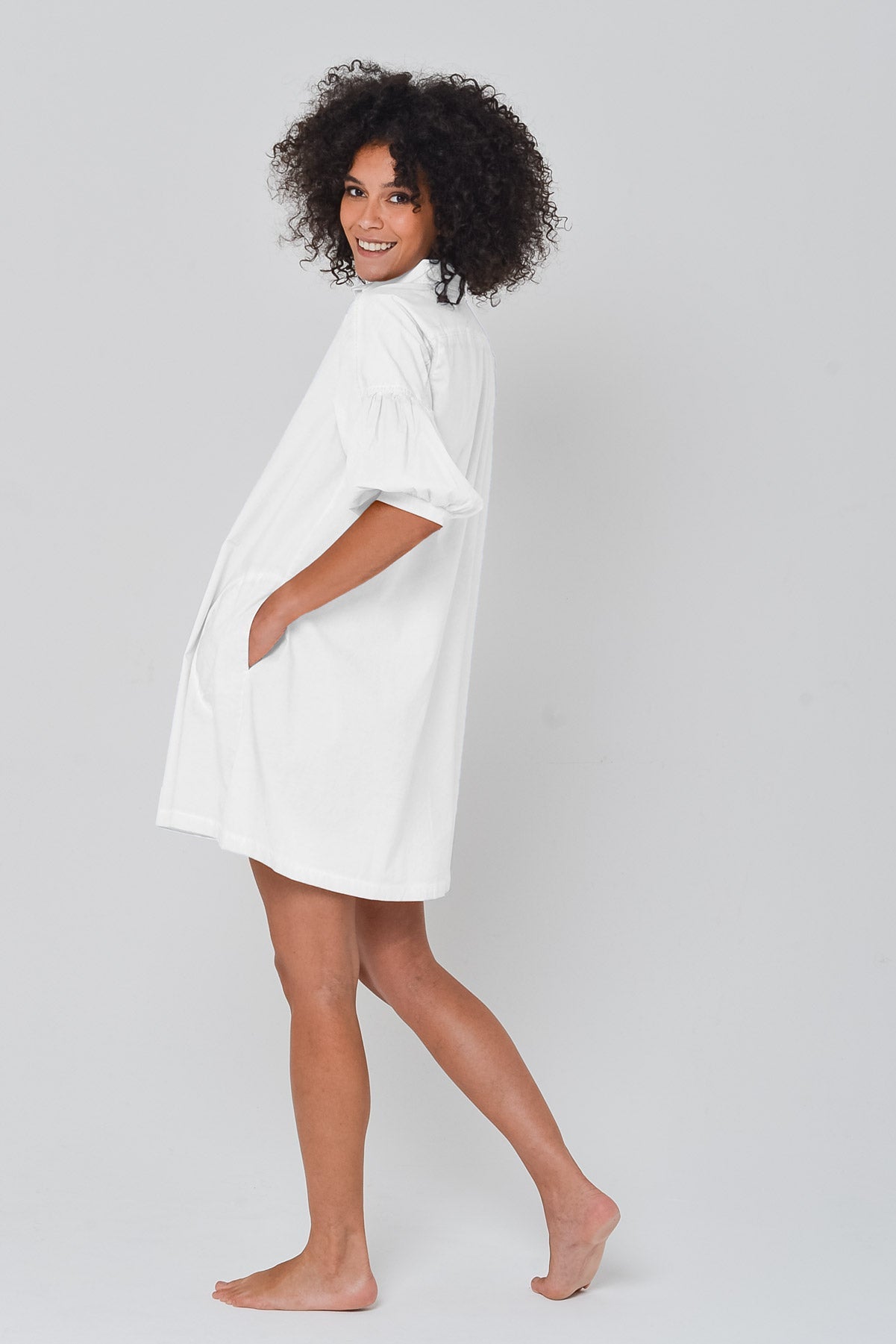 Day Off Poplin Shirtdress in White