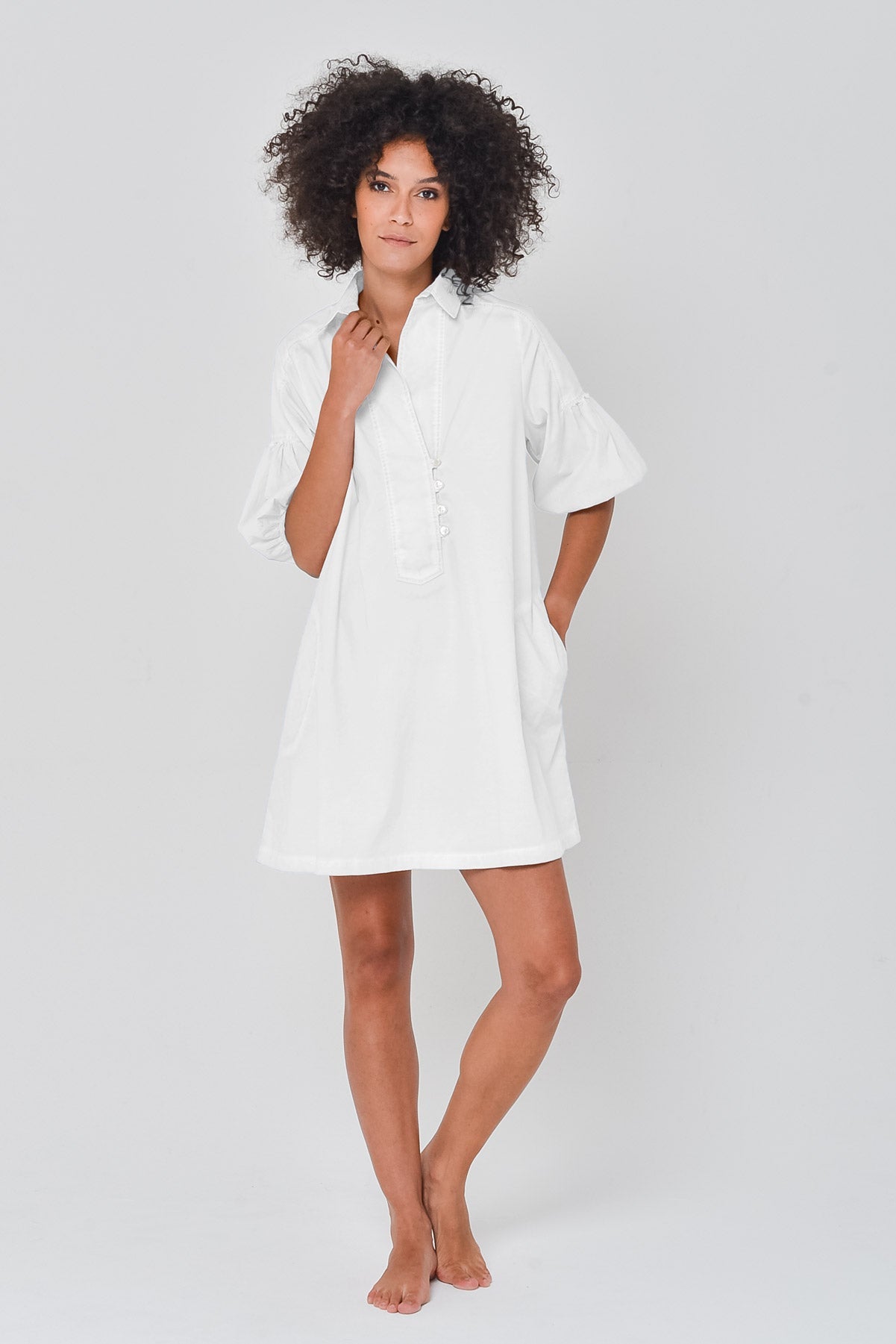 Day Off Poplin Shirtdress in White