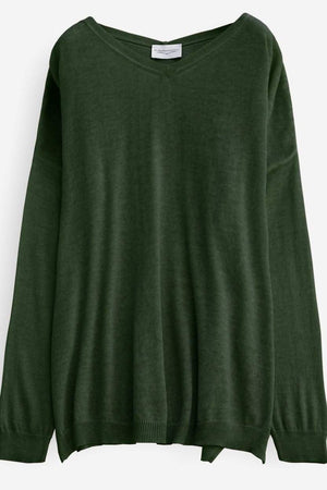 Doubel V-Neck Pull - Ginepro - Sweater