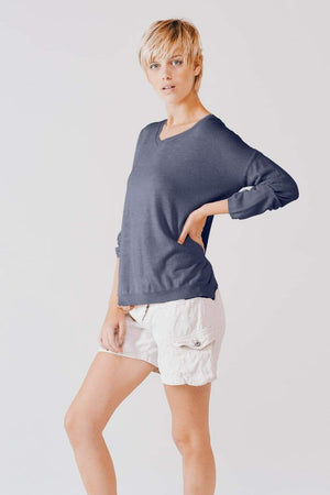 Doubel V-Neck Pull - Jeans - Sweater