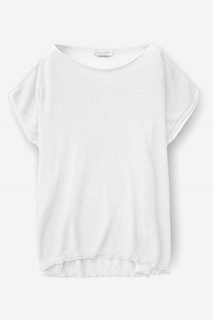 Drop Shoulder Knit Cotton Tank - Bianco - Sweaters