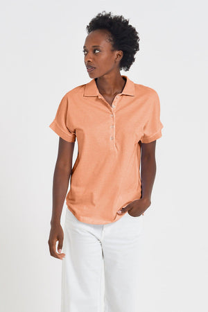 Drop Shoulder Polo Shirt - Albicocca - Polos