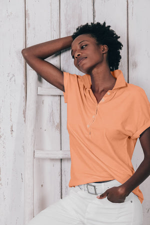 Drop Shoulder Polo Shirt - Albicocca - Polos