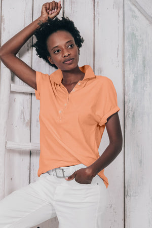 Drop Shoulder Polo Shirt - Albicocca - Polos