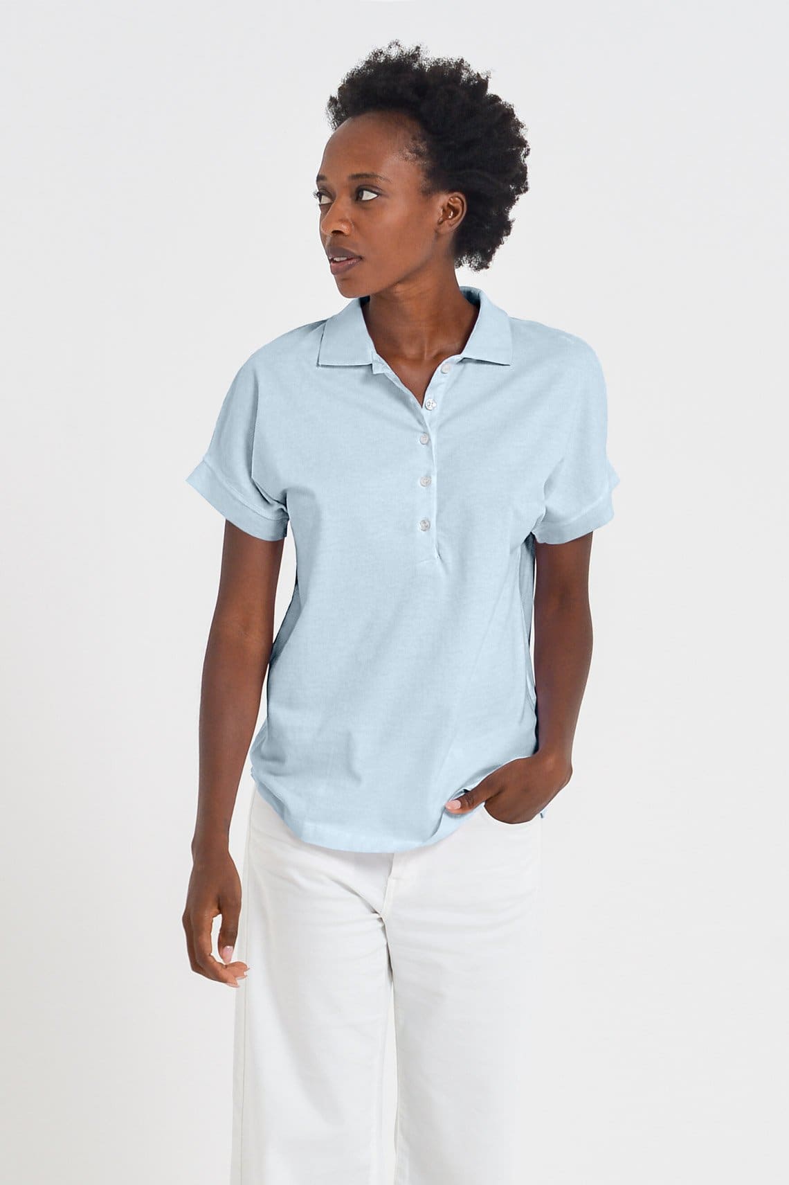 Drop Shoulder Polo Shirt - Anice - Polos