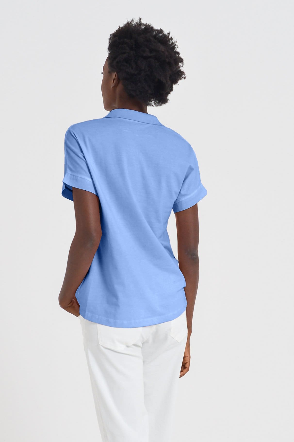 Drop Shoulder Polo Shirt - Santorini - Polos
