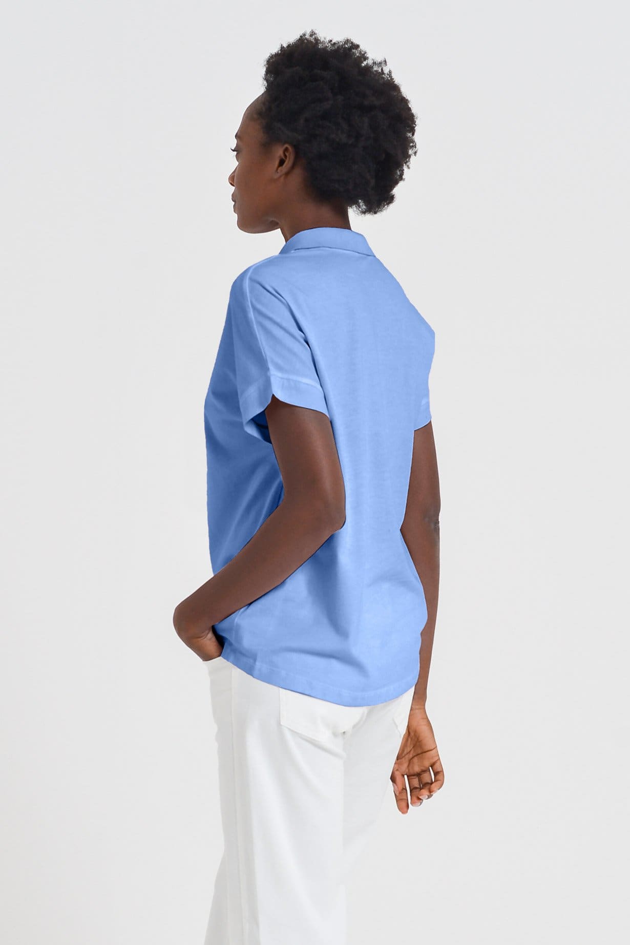 Drop Shoulder Polo Shirt - Santorini - Polos