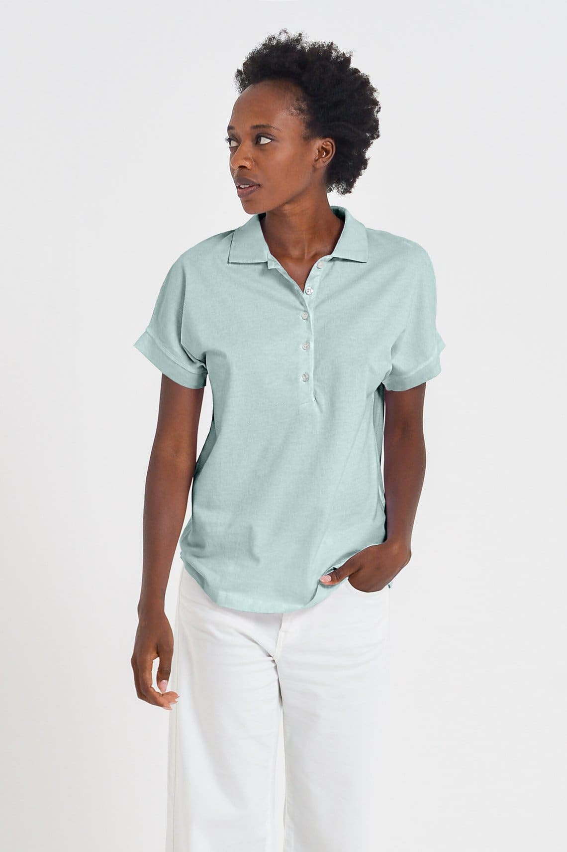 Drop Shoulder Polo Shirt - Tahiti - Polos