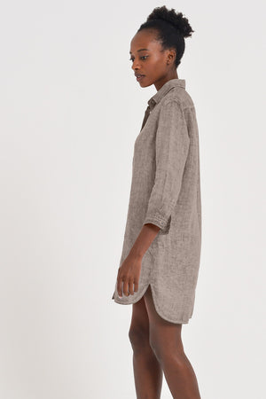 Effortless Linen Open Tunic - Corda - Shirtdress