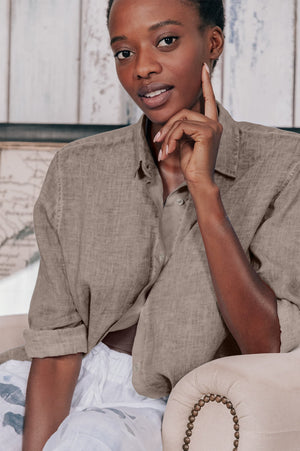 Effortless Linen Open Tunic - Corda - Shirtdress