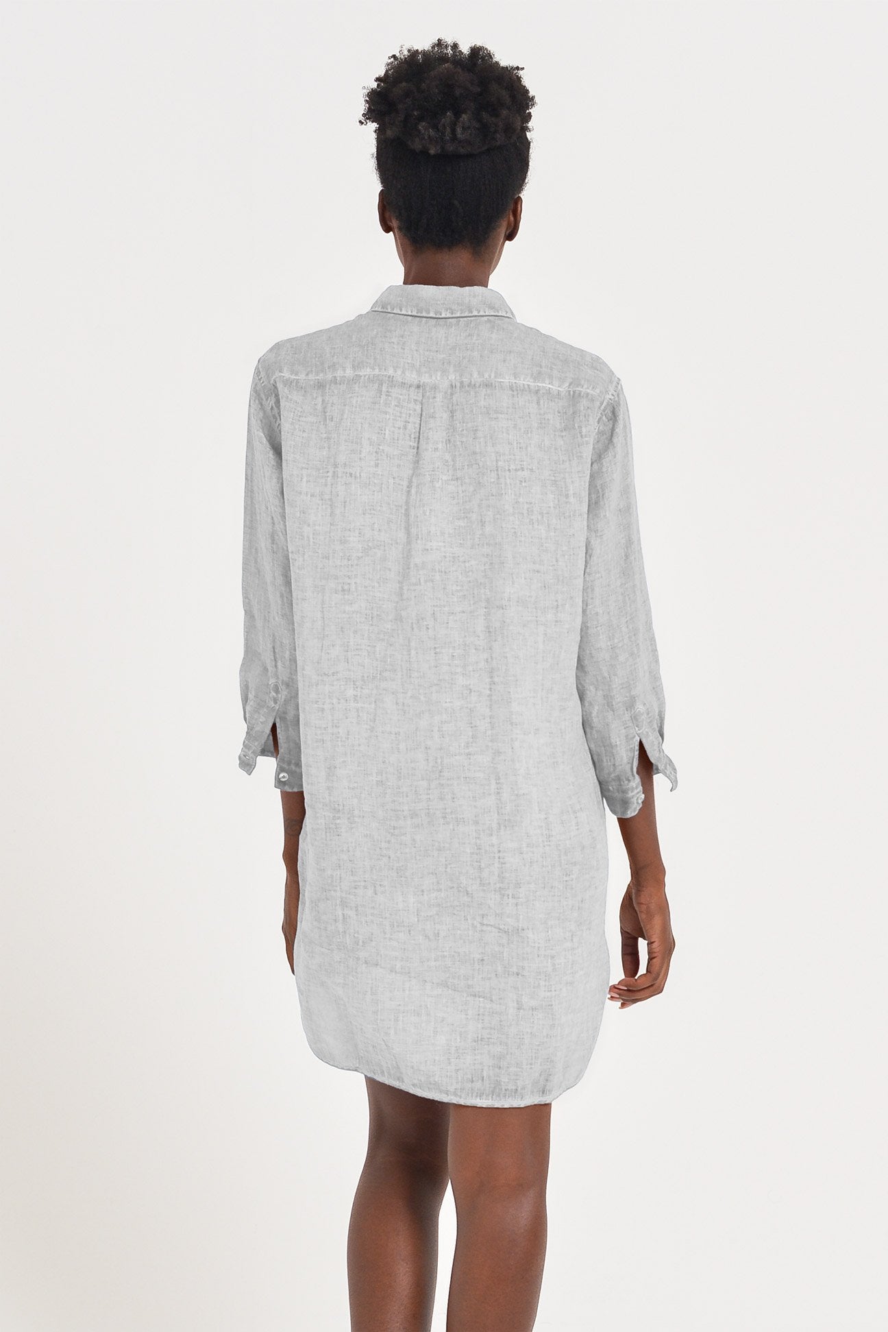 Effortless Linen Open Tunic - Marmo - Shirtdress