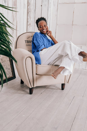 Effortless Linen Open Tunic - Oceano - Shirtdress