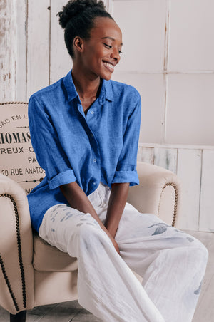 Effortless Linen Open Tunic - Oceano - Shirtdress