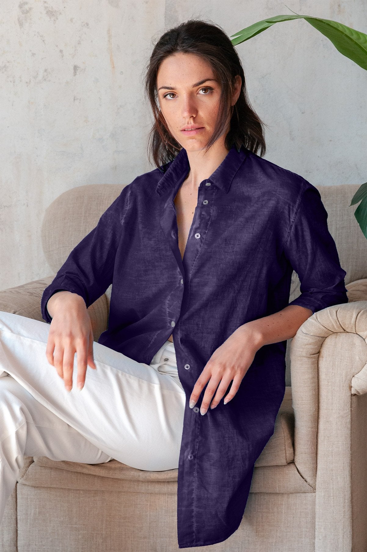 Effortless Voile Open Tunic - More - Shirtdress