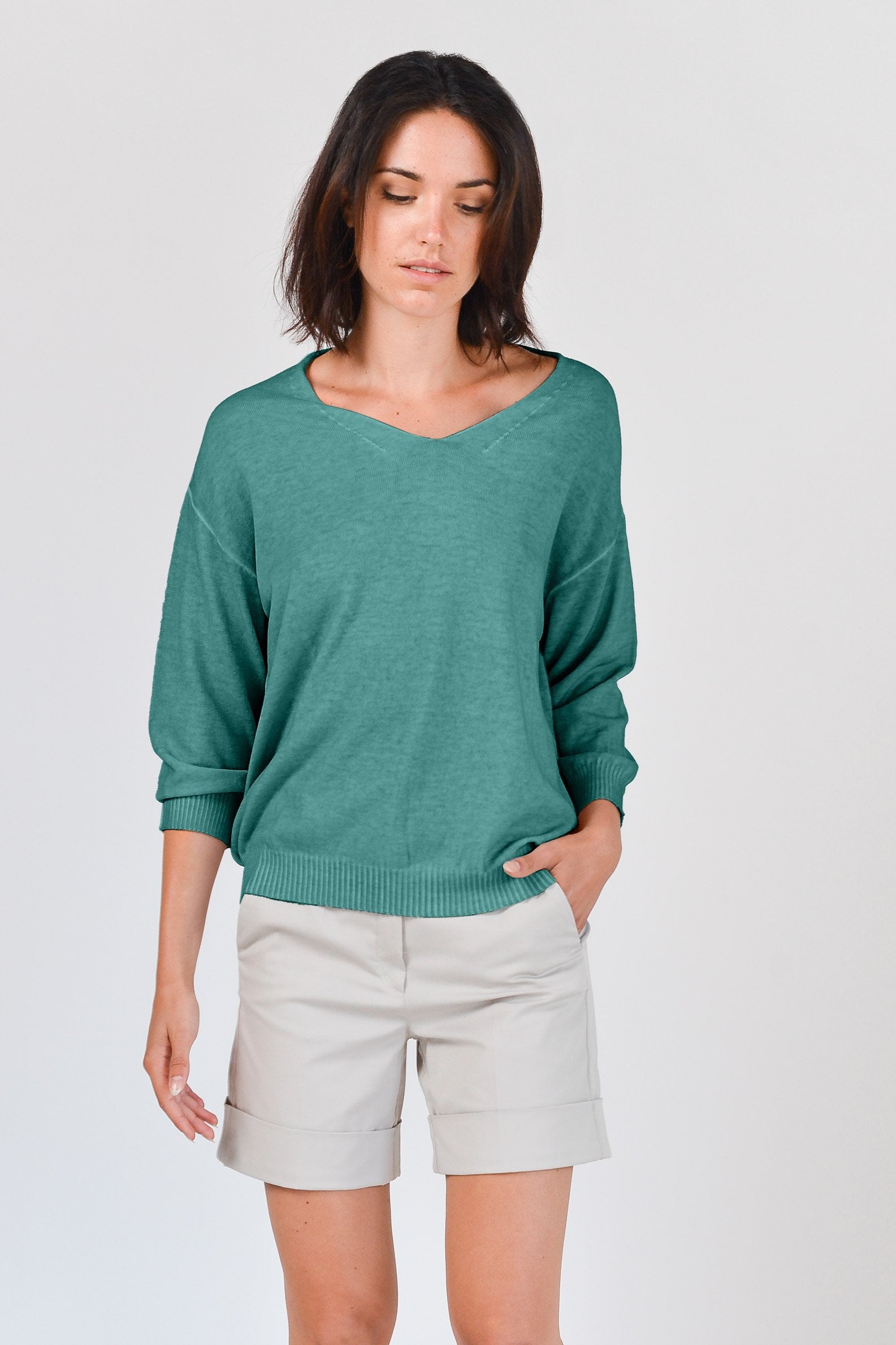 Egg Shaped Cotton Sweater - Bahama - Sweaters