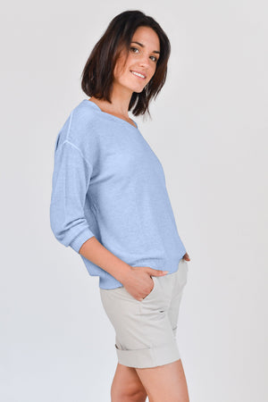 Egg Shaped Cotton Sweater - Cielo - Sweaters