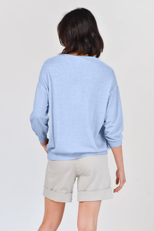 Egg Shaped Cotton Sweater - Cielo - Sweaters
