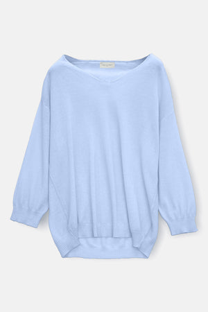 Egg Shaped Cotton Sweater - Cielo - Sweaters