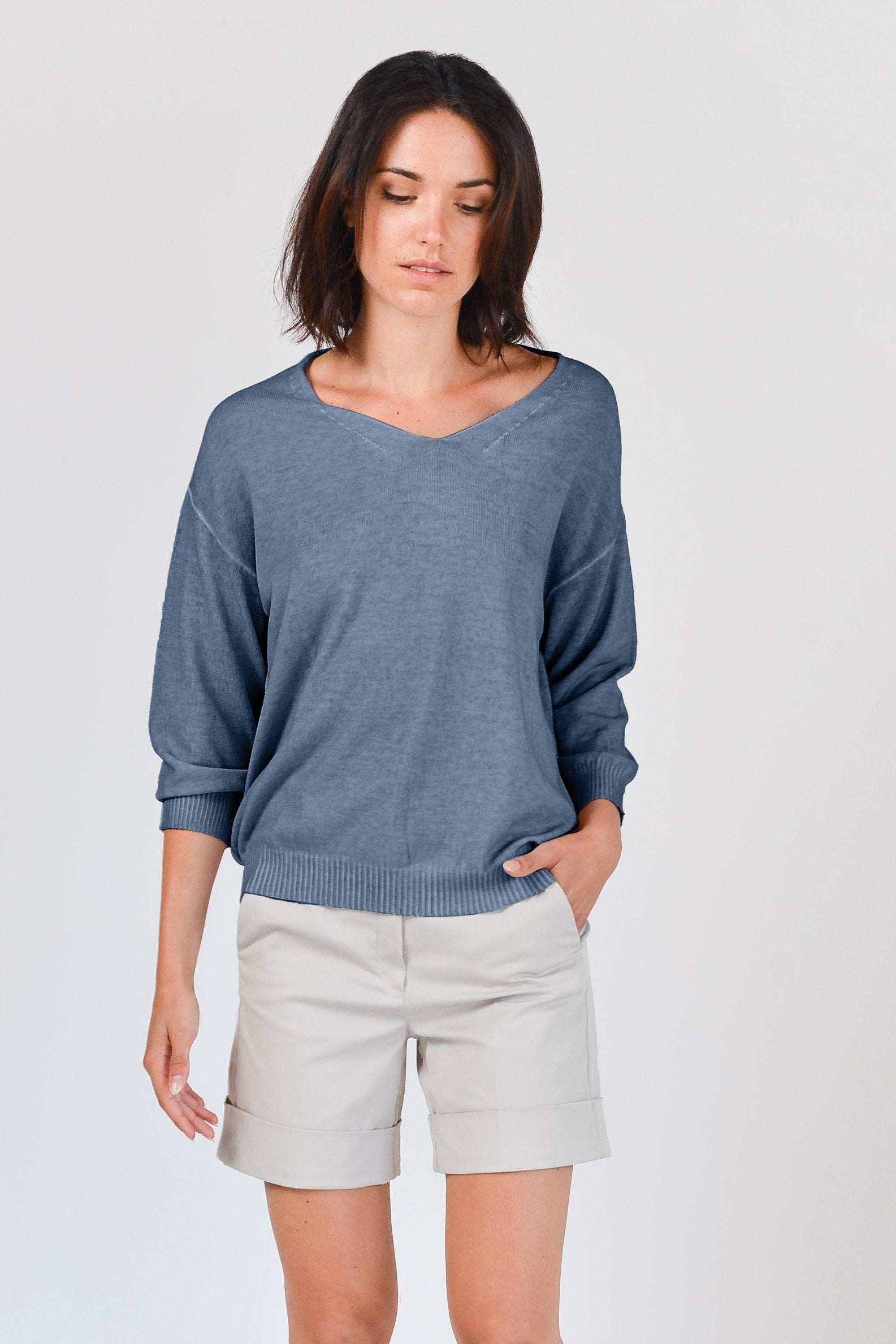 Egg Shaped Cotton Sweater - Jeans - Sweaters