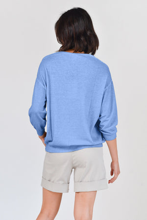 Egg Shaped Cotton Sweater - Santorini - Sweaters