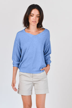 Egg Shaped Cotton Sweater - Santorini - Sweaters
