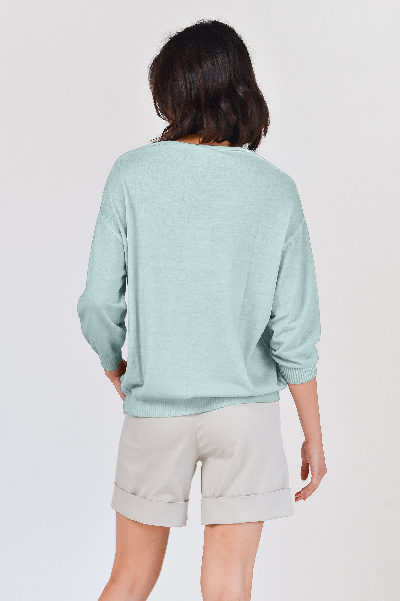 Egg Shaped Cotton Sweater - Tahiti - Sweaters