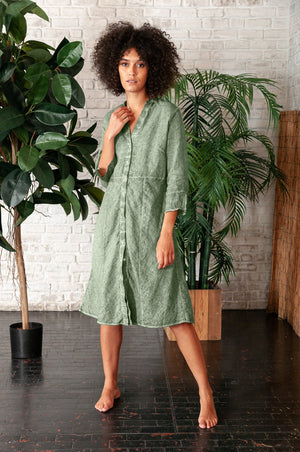 Fitted Shirtdress in Palm