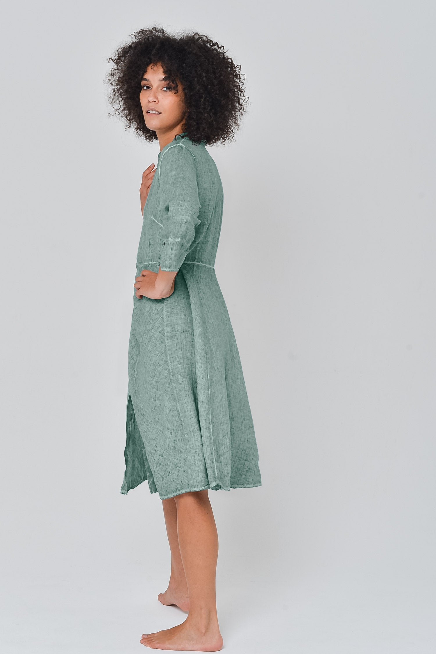 Fitted Shirtdress in Shark