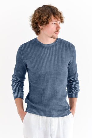 Flat Rib Cotton Sweater - Jeans - Sweaters