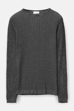 Flat Rib Cotton Sweater - Pietra - Sweaters