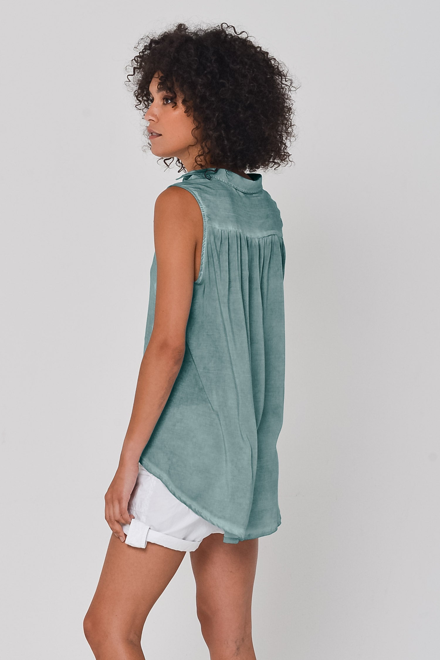 Folly Sleeveless Blouse in Shark - Shirts