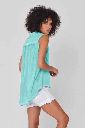 Folly Sleeveless Blouse in Water - Shirts