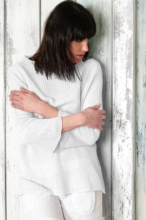 Fresh Cotton Openwork Jumper - Bianco - Sweaters