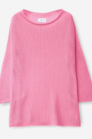 Fresh Cotton Openwork Jumper - Lampone - Sweater