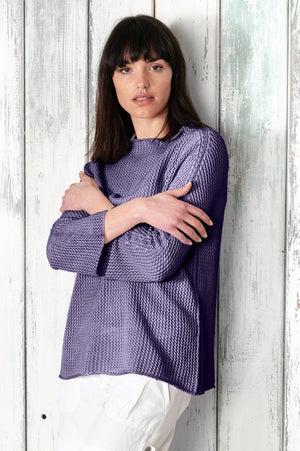 Fresh Cotton Openwork Jumper - Mirto - Sweaters