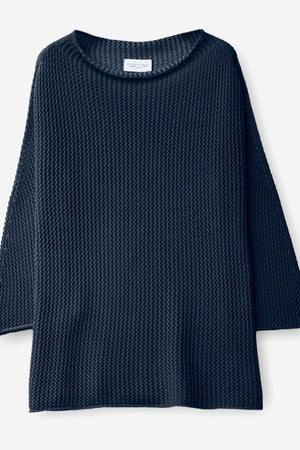 Fresh Cotton Openwork Jumper - Navy - Sweaters