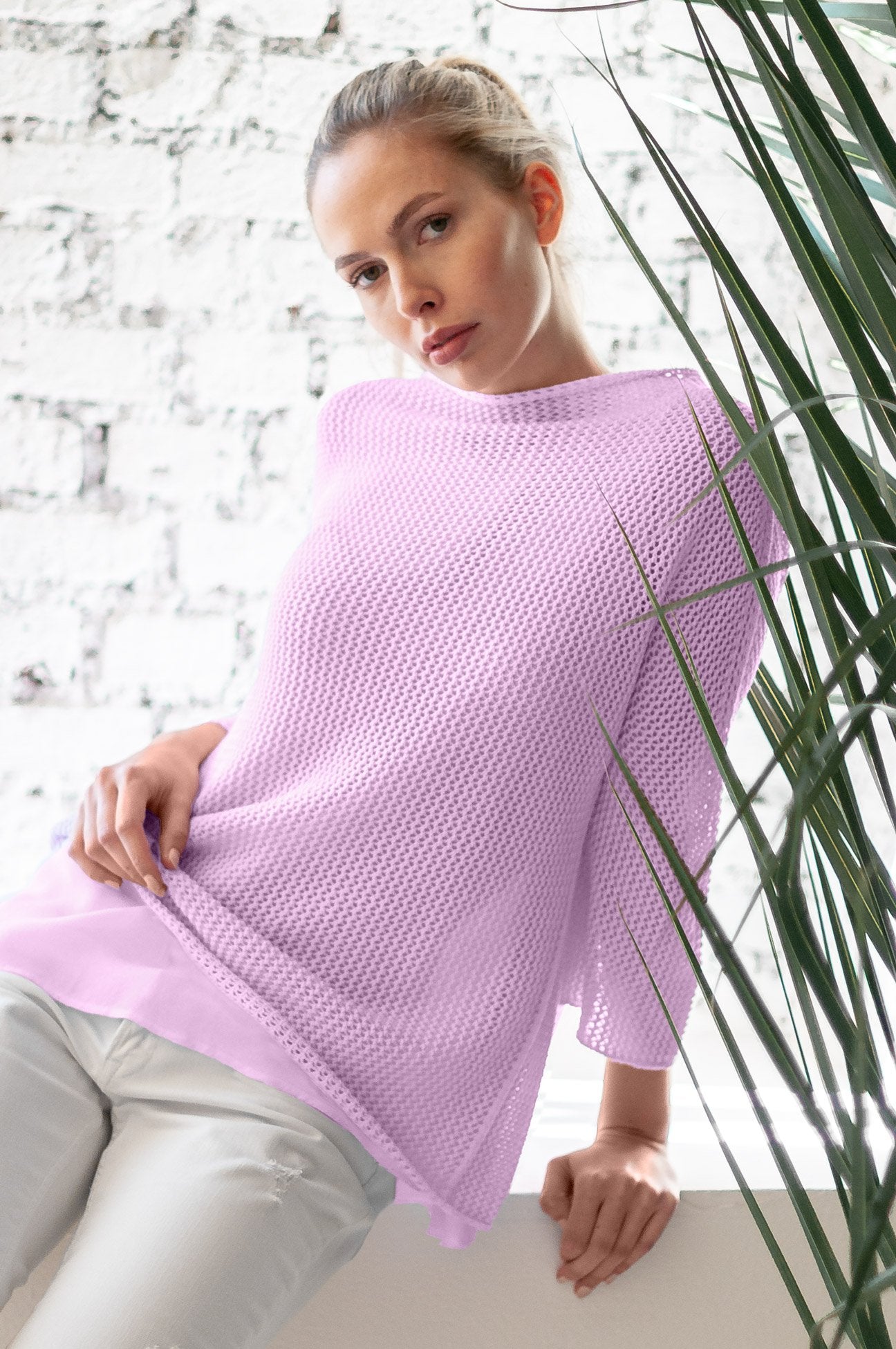 Fresh Cotton Openwork Jumper - Quarzo - Sweaters