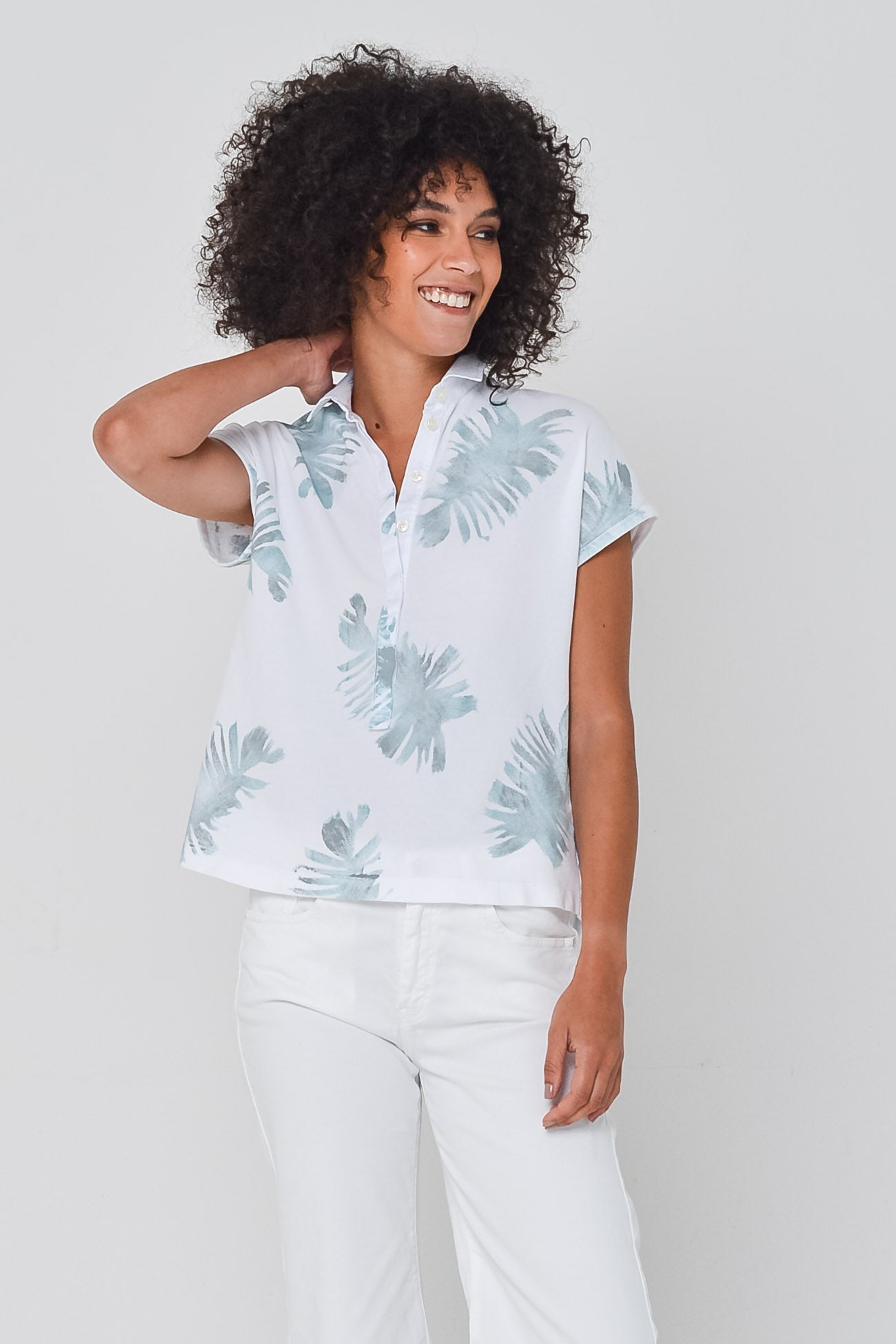 Leaf Art Summer Love Polo in Water - Polos