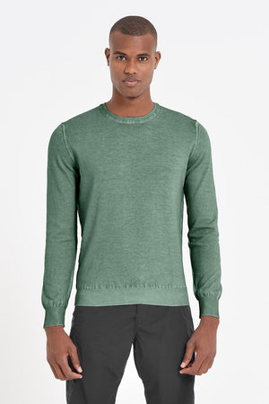 Lightweight Cotton Crew Neck Sweater - Ginepro - Sweaters