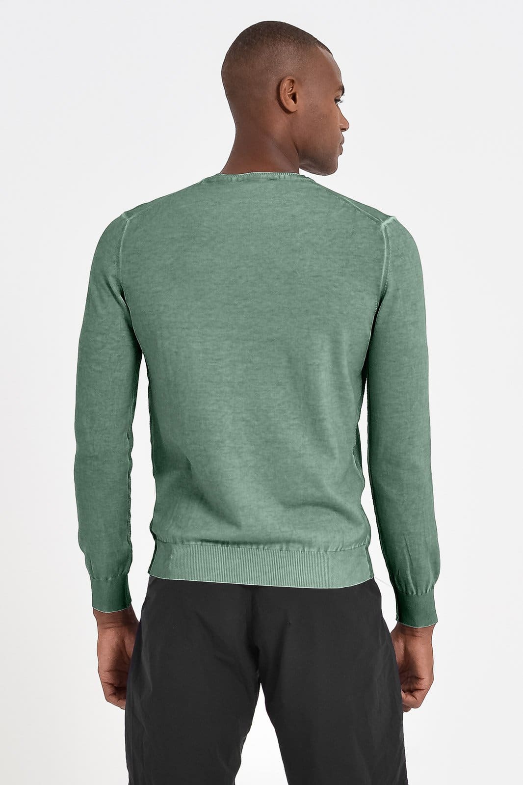 Lightweight Cotton Crew Neck Sweater - Ginepro - Sweaters