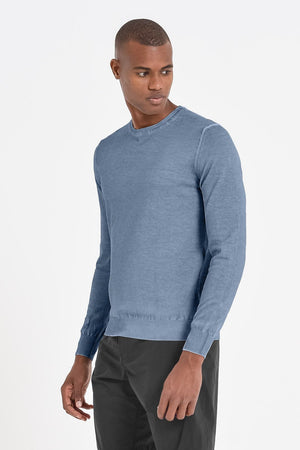 Lightweight Cotton Crew Neck Sweater - Jeans - Sweaters