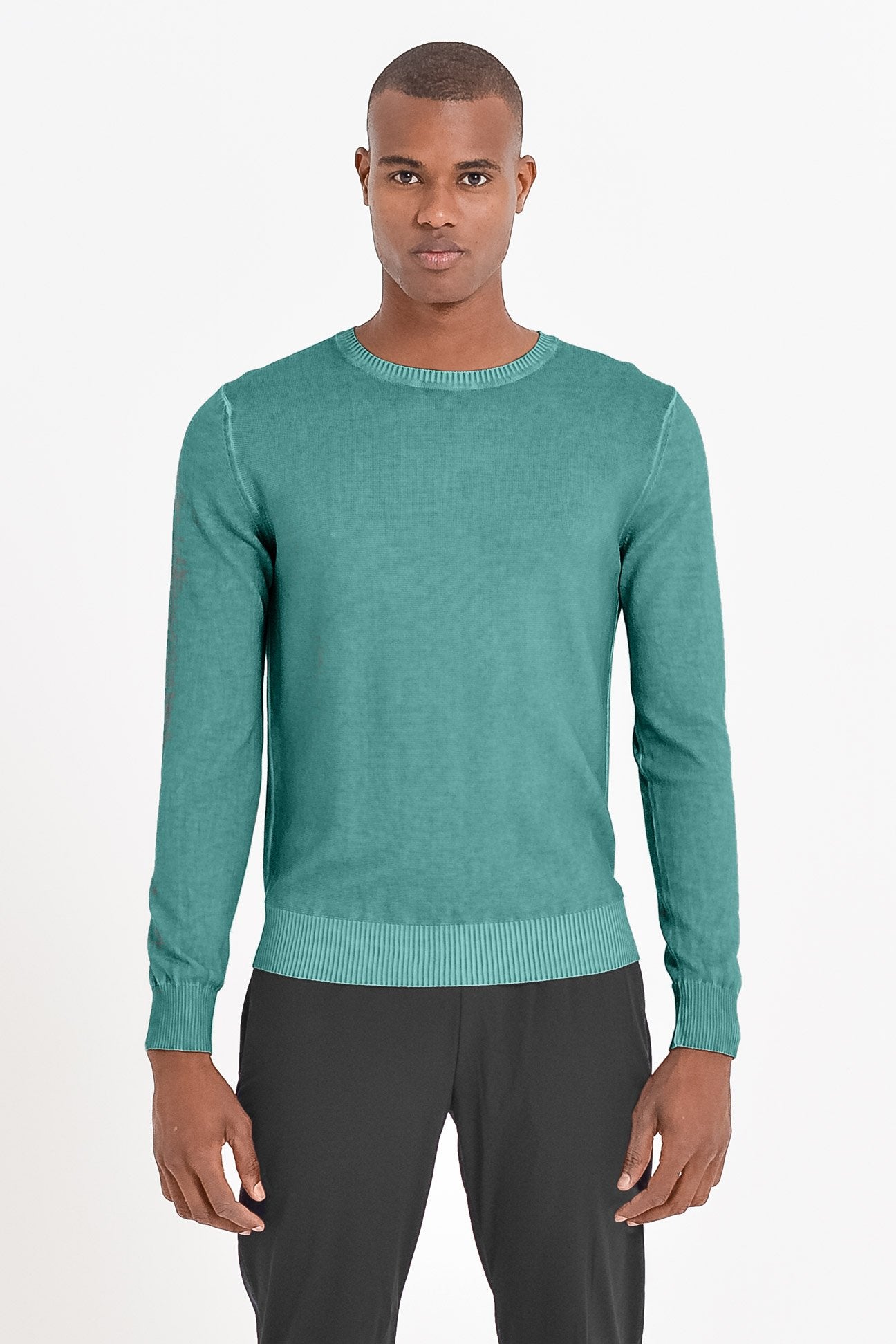 Lightweight Textured Crew Neck Sweater - Bahama - Sweaters