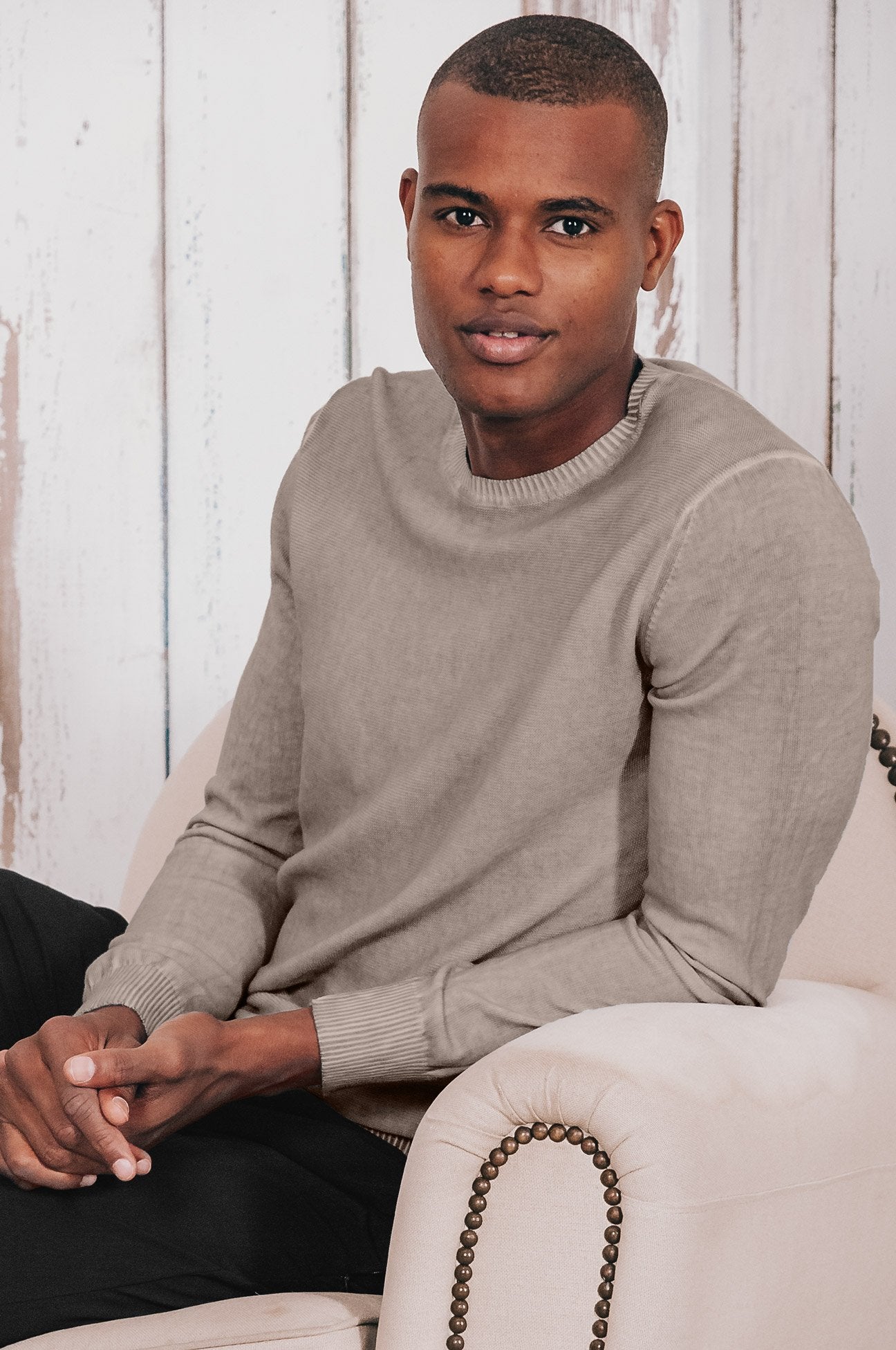 Lightweight Textured Crew Neck Sweater - Corda - Sweaters