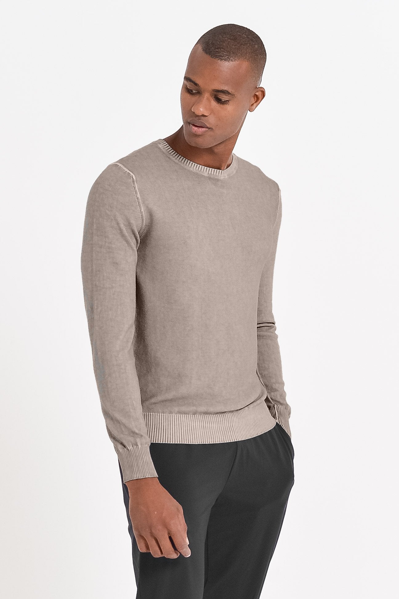 Lightweight Textured Crew Neck Sweater - Corda - Sweaters