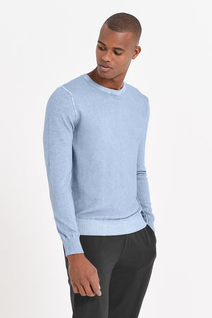 Lightweight Textured Crew Neck Sweater - Fiji - Sweaters