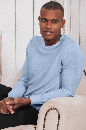 Lightweight Textured Crew Neck Sweater - Fiji - Sweaters